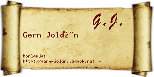 Gern Jolán névjegykártya